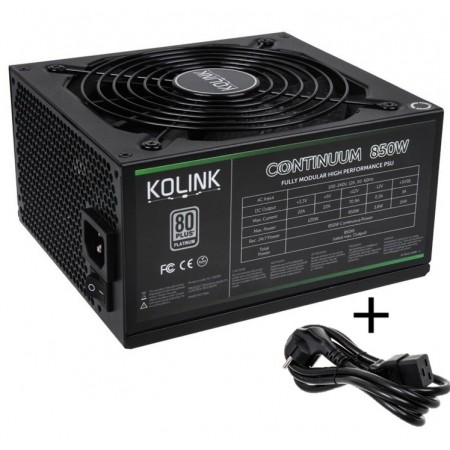 Kolink Continuum 80 PLUS Platinum PSU modular 850 Watt PC Power Supply - With Cable