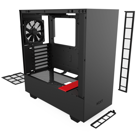 NZXT H510 Black Red - Tempered Glass