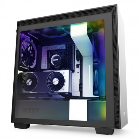 NZXT H710i WHITE- Tempered Glass - 2nd Gen Smart - RGB Leds - Vertical GPU Mount - 272mm EATX Case